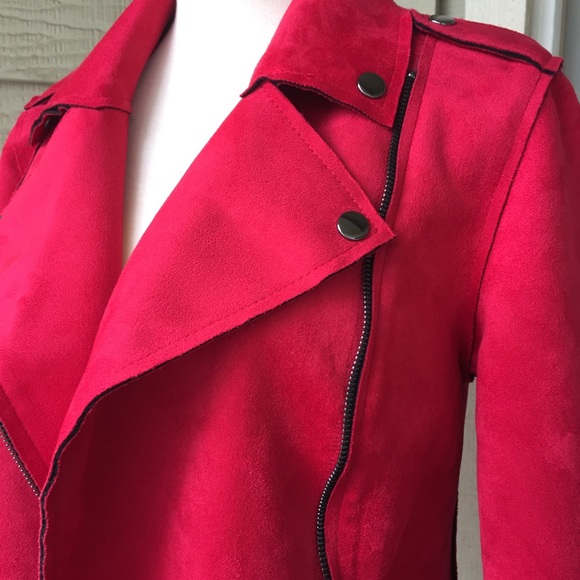 NWT Philosophy Red Faux Suede Moro Jacket Small - Picture 5 of 7